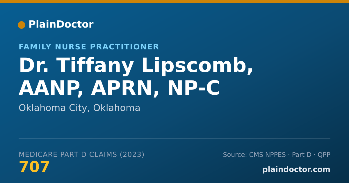 Shareable card for Tiffany Lipscomb, AANP, APRN, NP-C - Family Nurse Practitioner, Oklahoma City, OK