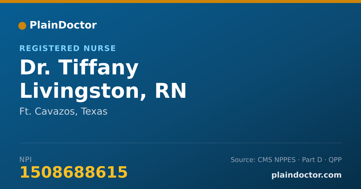 Shareable card for Tiffany Livingston, RN - Registered Nurse, Ft. Cavazos, TX