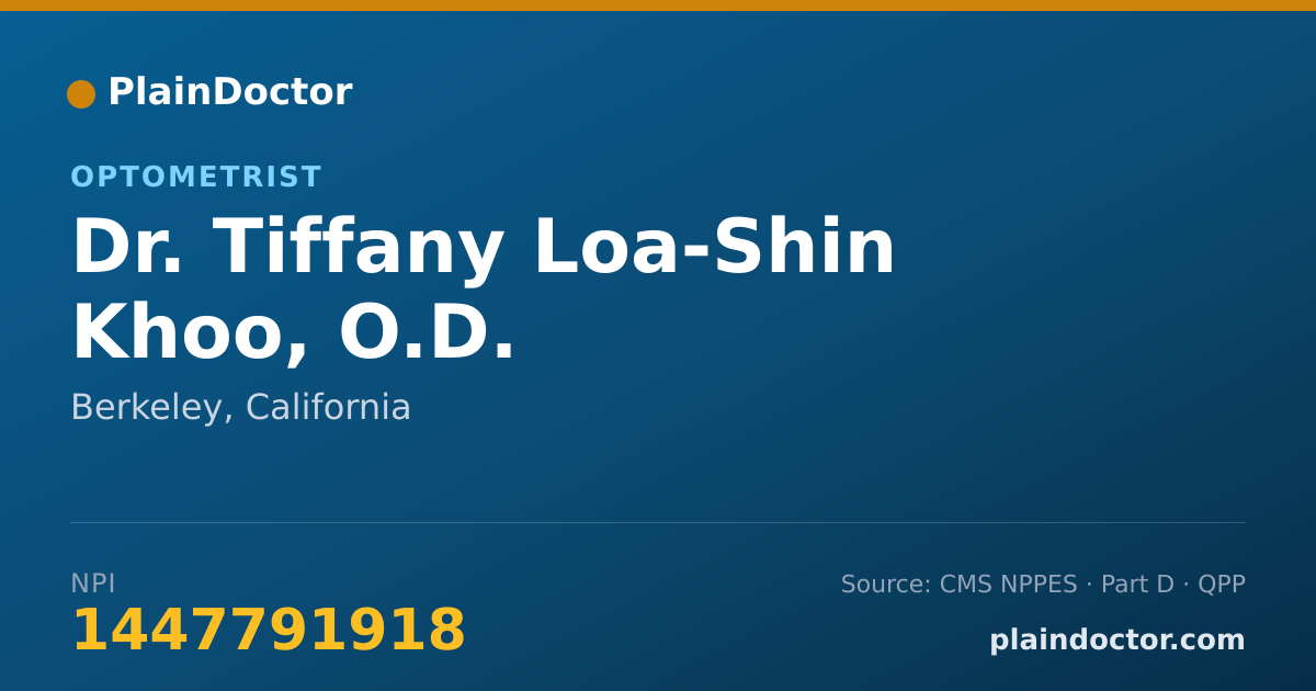 Shareable card for Tiffany Loa-Shin Khoo, O.D. - Optometrist, Berkeley, CA