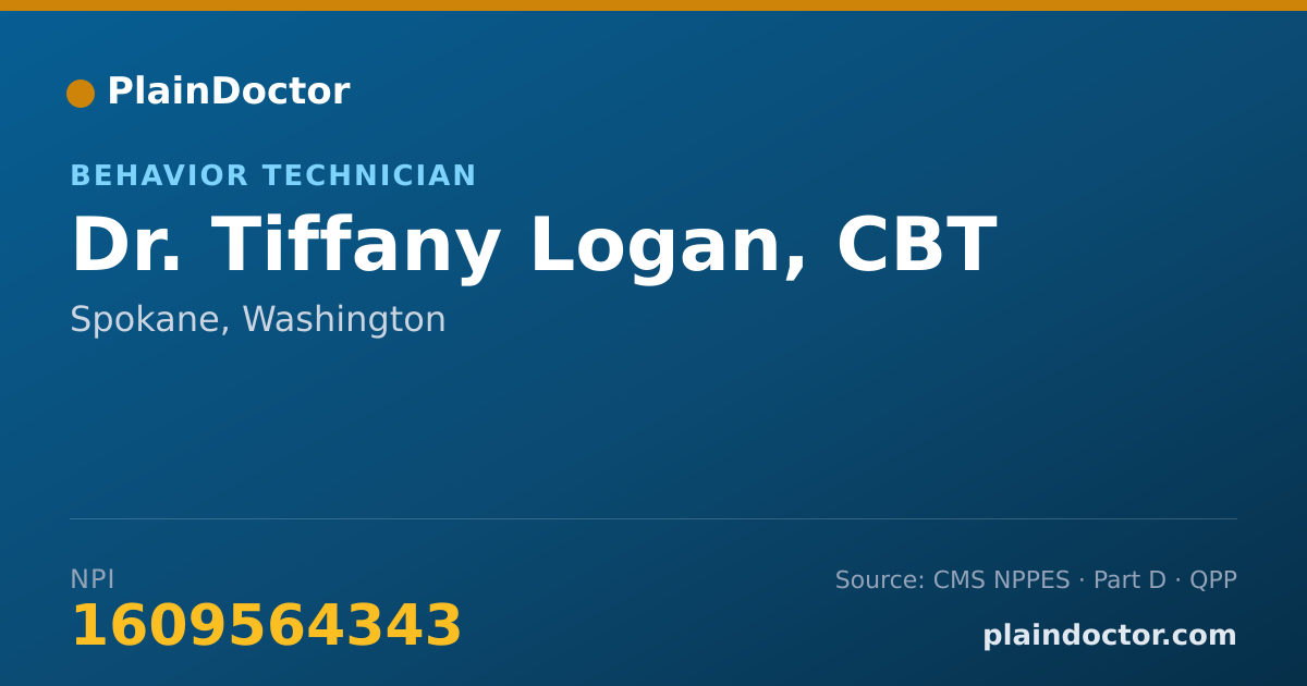 Shareable card for Tiffany Logan, CBT - Behavior Technician, Spokane, WA