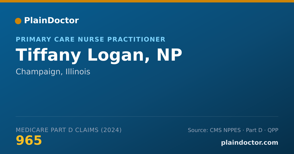 Shareable card for Tiffany Logan, NP - Primary Care Nurse Practitioner, Champaign, IL
