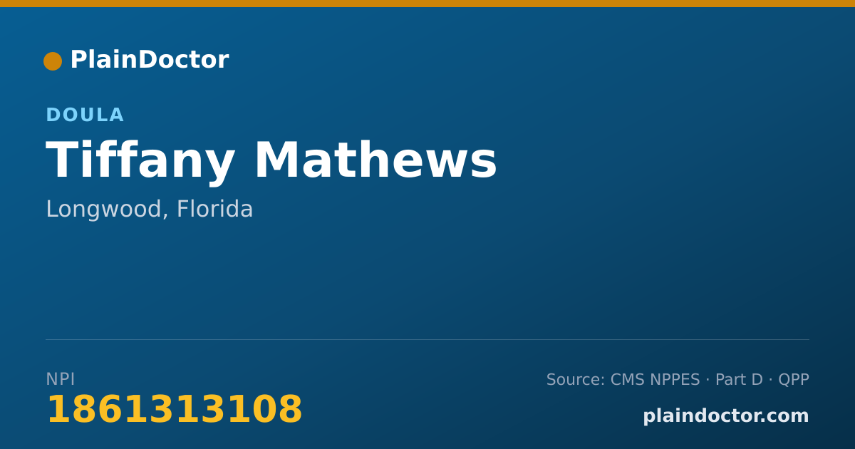 Shareable card for Tiffany Mathews - Doula, Longwood, FL