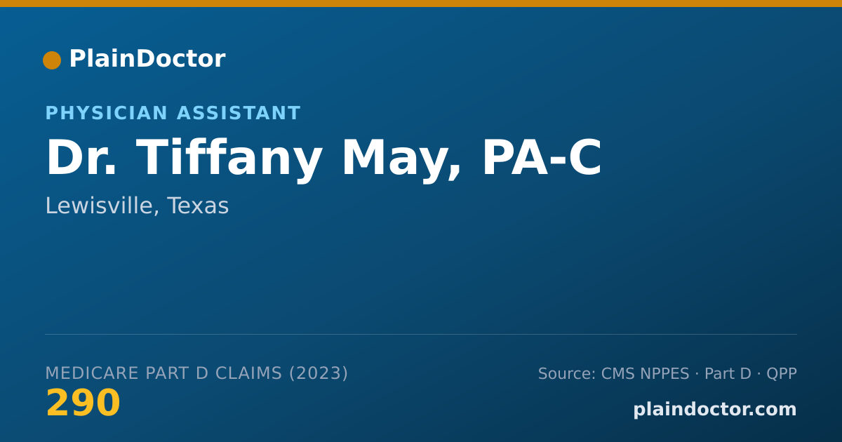 Shareable card for Tiffany May, PA-C - Physician Assistant, Lewisville, TX