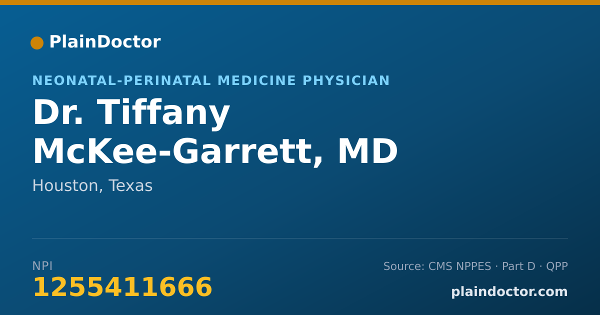 Shareable card for Tiffany McKee-Garrett, MD - Neonatal-Perinatal Medicine Physician, Houston, TX