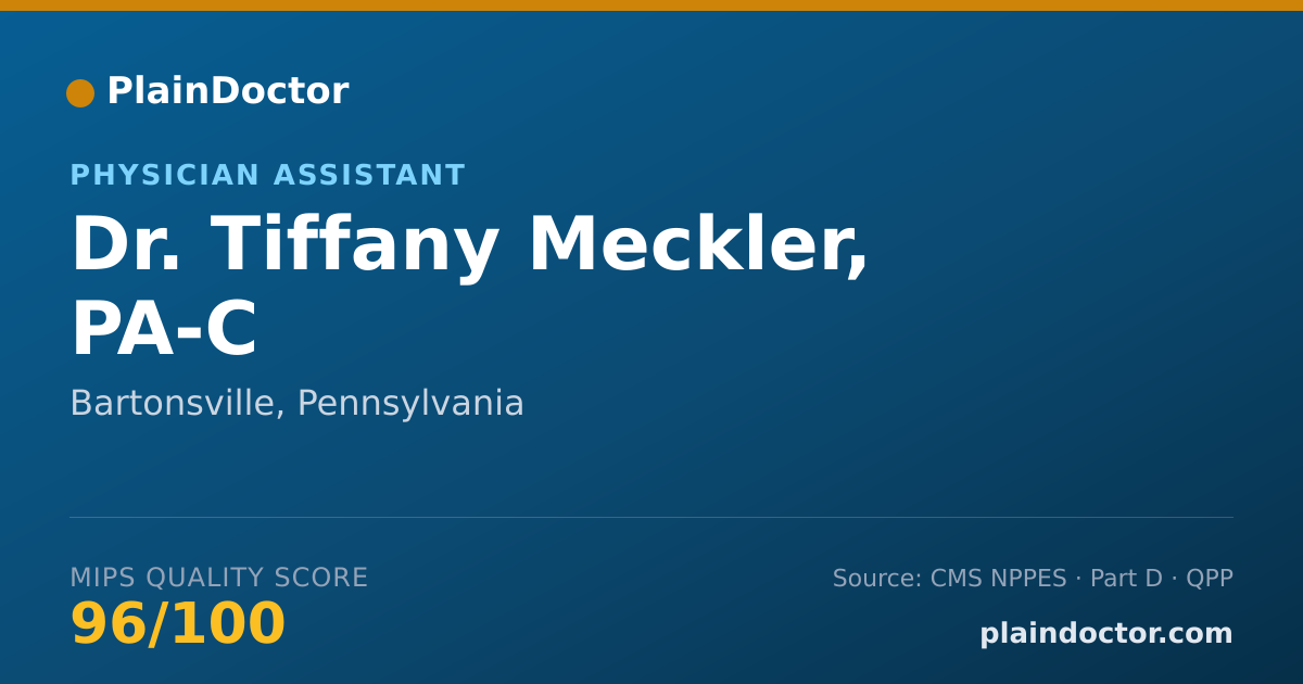 Shareable card for Tiffany Meckler, PA-C - Physician Assistant, Bartonsville, PA
