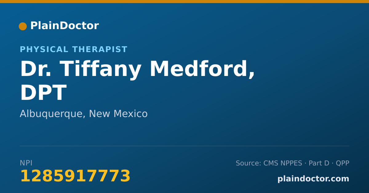 Shareable card for Tiffany Medford, DPT - Physical Therapist, Albuquerque, NM