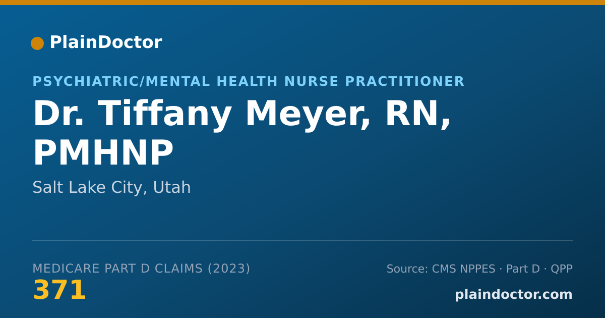 Shareable card for Tiffany Meyer, RN, PMHNP - Psychiatric/Mental Health Nurse Practitioner, Salt Lake City, UT