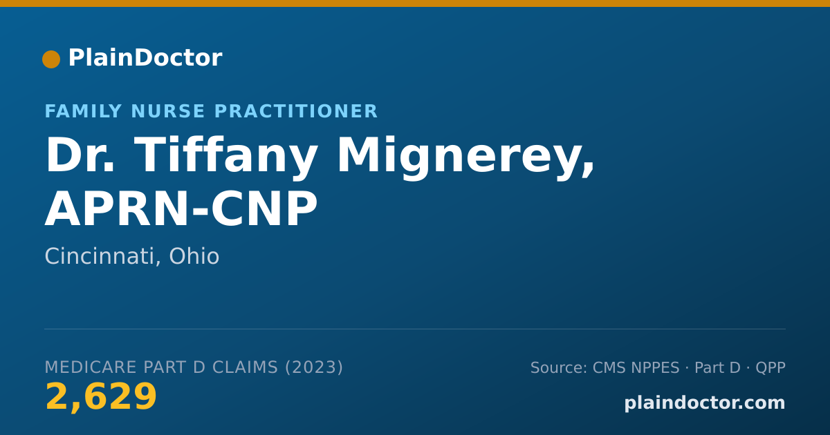 Shareable card for Tiffany Mignerey, APRN-CNP - Family Nurse Practitioner, Cincinnati, OH