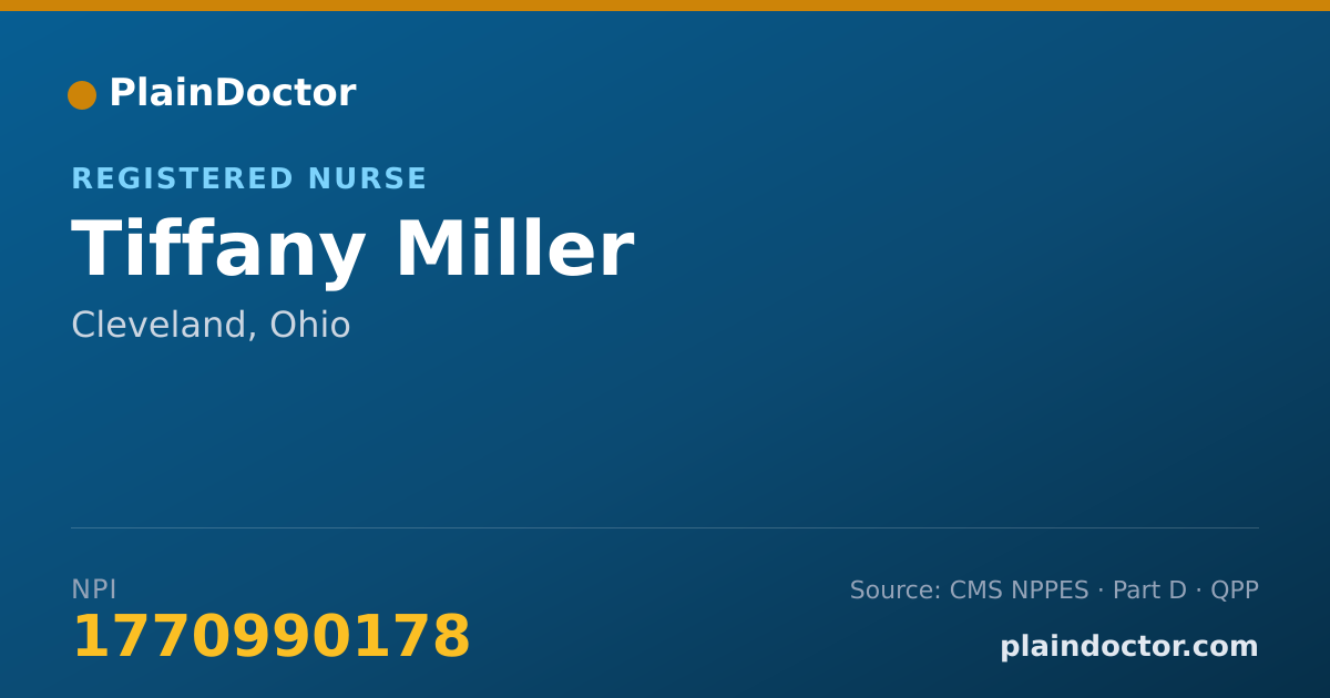 Shareable card for Tiffany Miller - Registered Nurse, Cleveland, OH