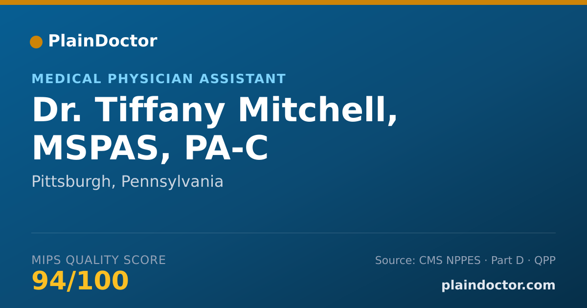 Shareable card for Tiffany Mitchell, MSPAS, PA-C - Medical Physician Assistant, Pittsburgh, PA