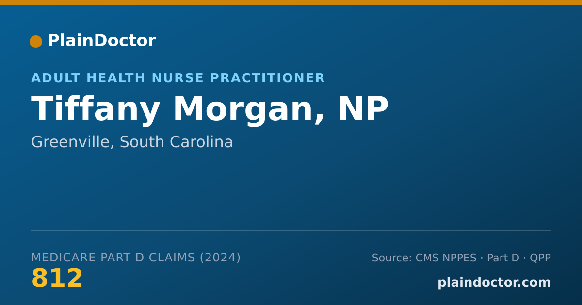 Shareable card for Tiffany Morgan, NP - Adult Health Nurse Practitioner, Greenville, SC