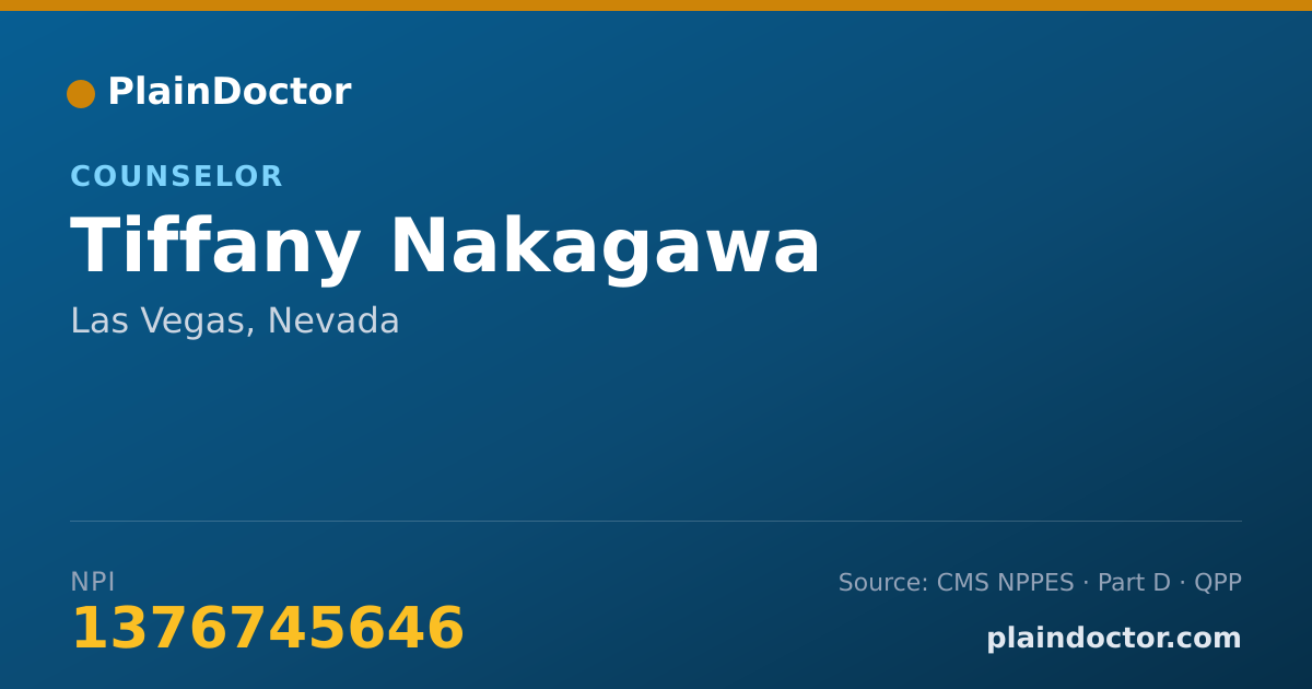 Shareable card for Tiffany Nakagawa - Counselor, Las Vegas, NV