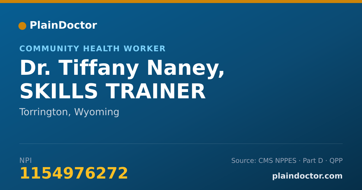 Shareable card for Tiffany Naney, SKILLS TRAINER - Community Health Worker, Torrington, WY