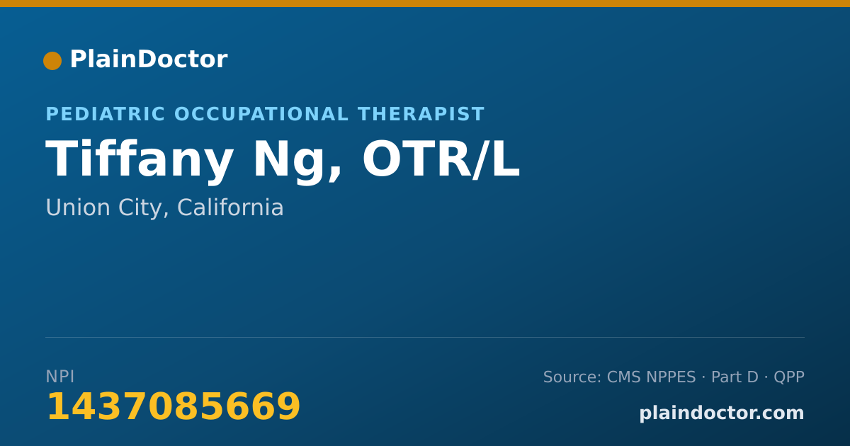 Shareable card for Tiffany Ng, OTR/L - Pediatric Occupational Therapist, Union City, CA