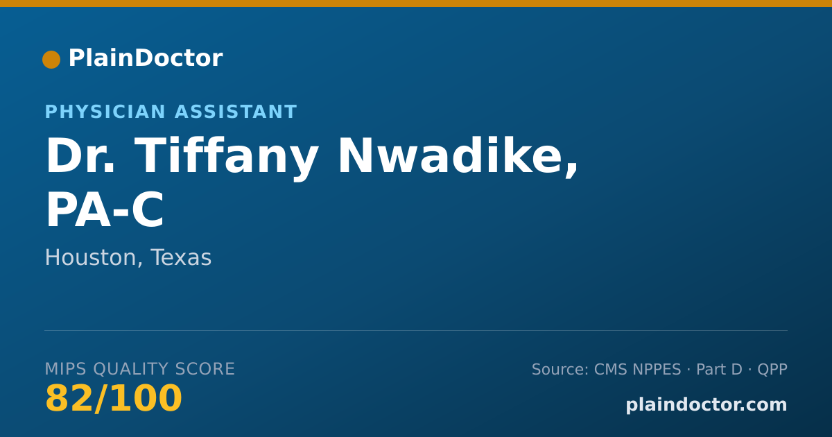 Shareable card for Tiffany Nwadike, PA-C - Physician Assistant, Houston, TX
