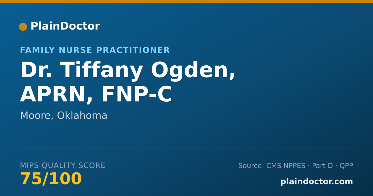 Shareable card for Tiffany Ogden, APRN, FNP-C - Family Nurse Practitioner, Moore, OK