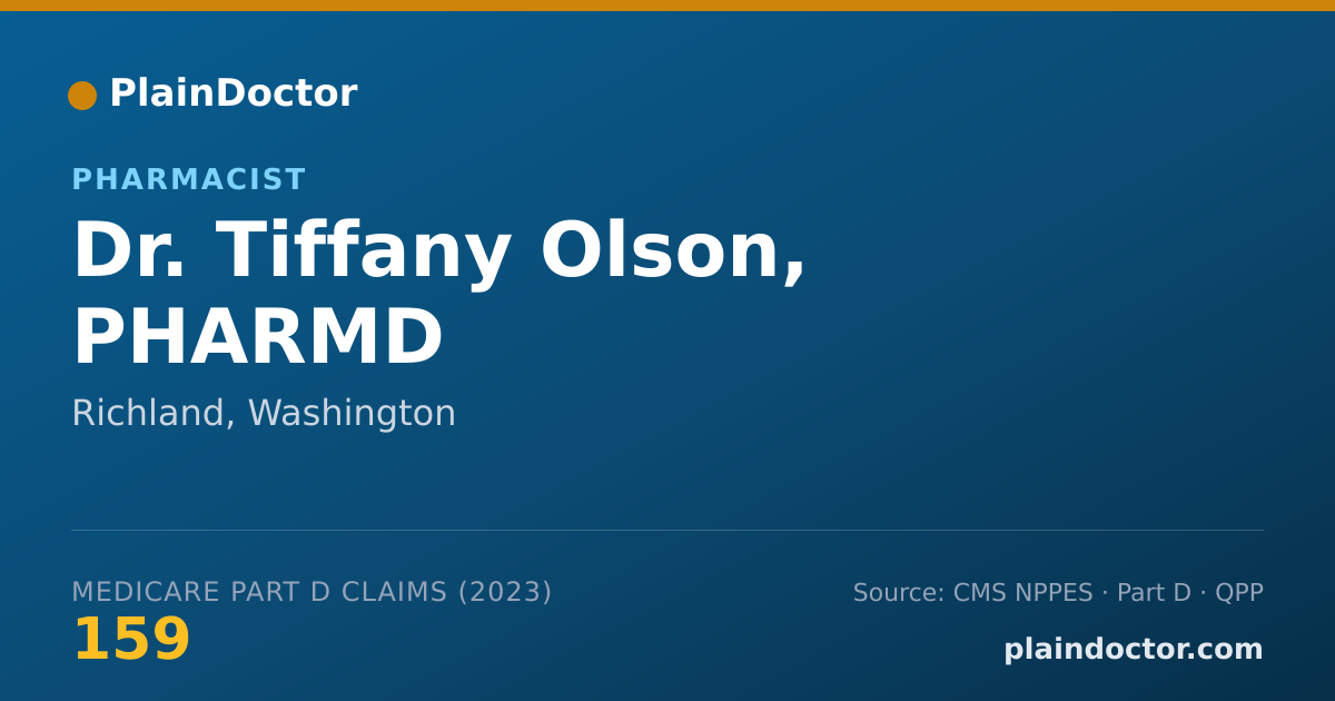 Shareable card for Tiffany Olson, PHARMD - Pharmacist, Richland, WA
