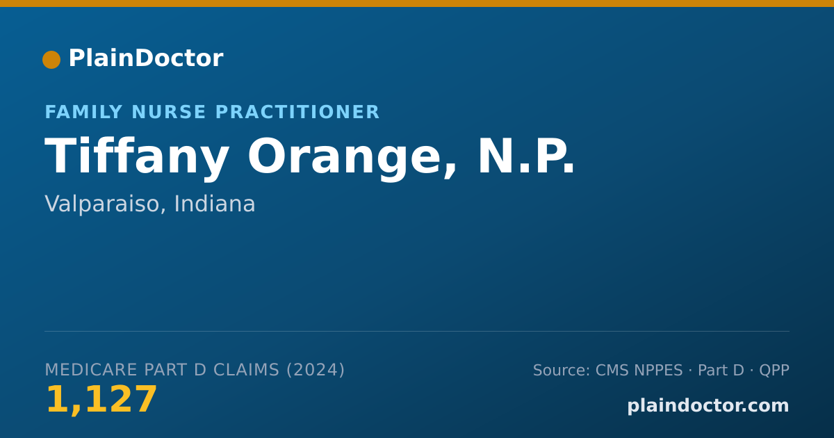 Shareable card for Tiffany Orange, N.P. - Family Nurse Practitioner, Valparaiso, IN