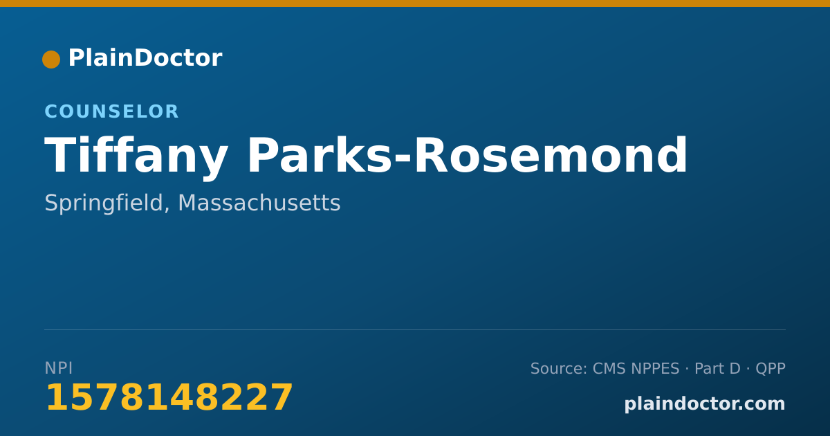 Shareable card for Tiffany Parks-Rosemond - Counselor, Springfield, MA