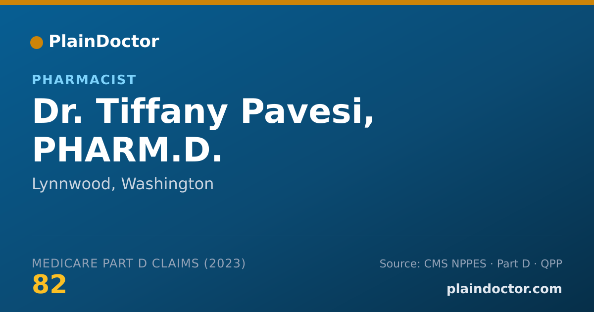 Shareable card for Tiffany Pavesi, PHARM.D. - Pharmacist, Lynnwood, WA
