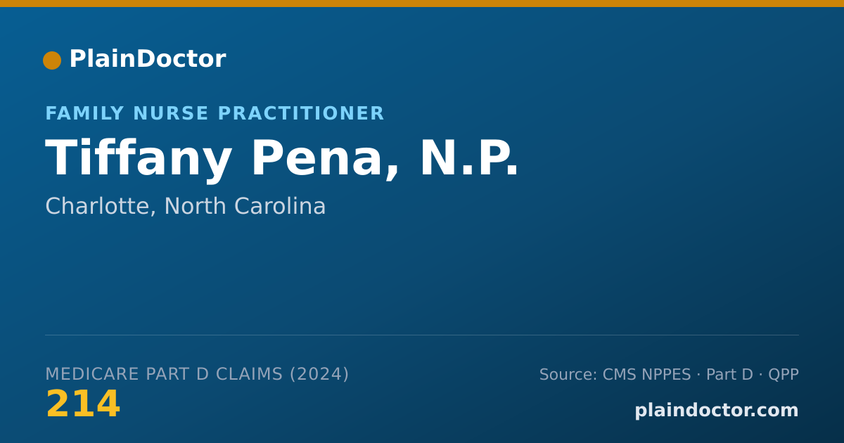Shareable card for Tiffany Pena, N.P. - Family Nurse Practitioner, Charlotte, NC