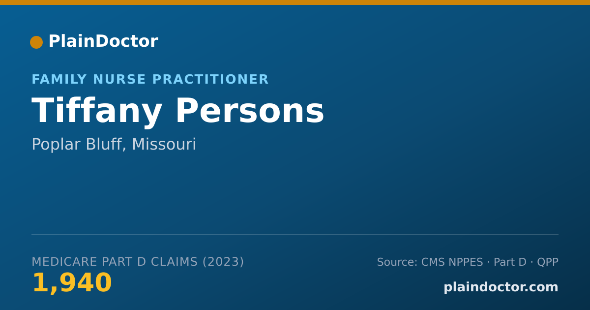 Shareable card for Tiffany Persons - Family Nurse Practitioner, Poplar Bluff, MO