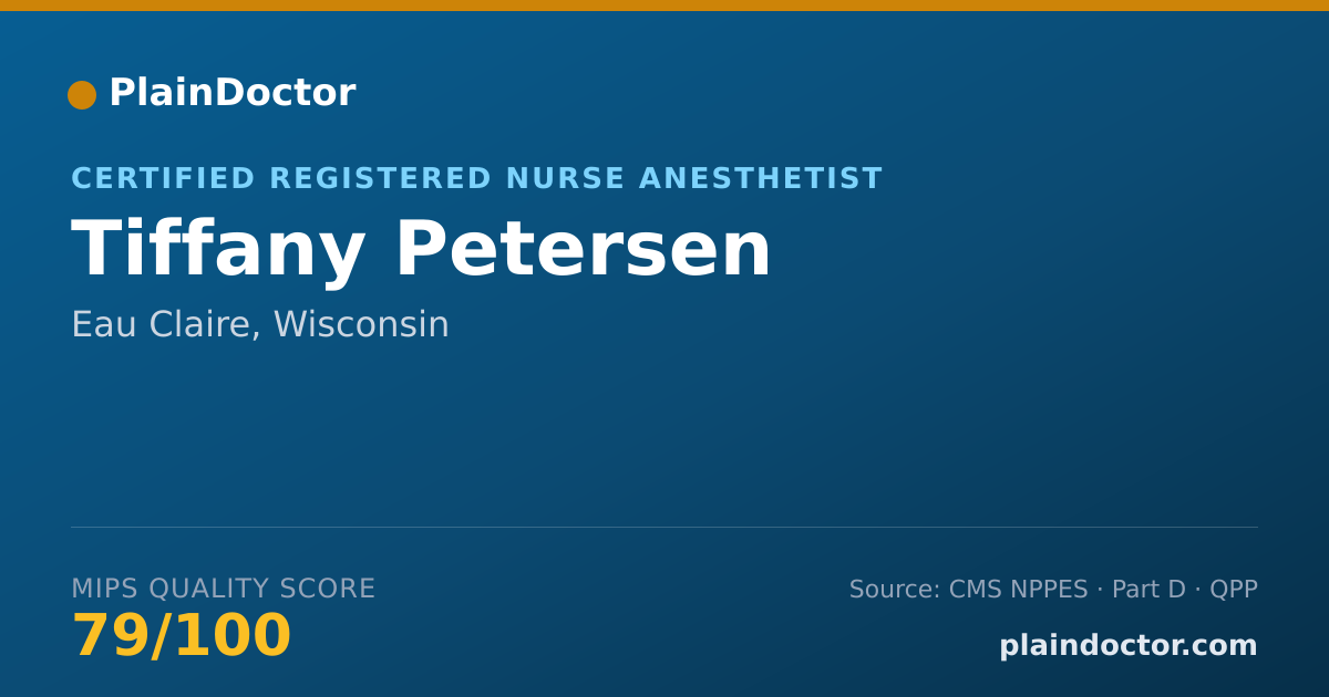 Shareable card for Tiffany Petersen - Certified Registered Nurse Anesthetist, Eau Claire, WI