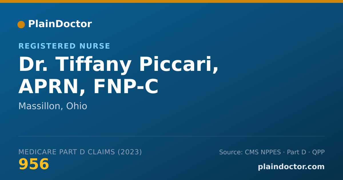 Shareable card for Tiffany Piccari, APRN, FNP-C - Registered Nurse, Massillon, OH