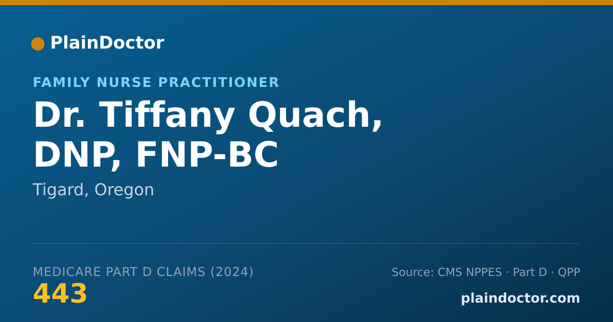 Shareable card for Tiffany Quach, DNP, FNP-BC - Registered Nurse, Tigard, OR