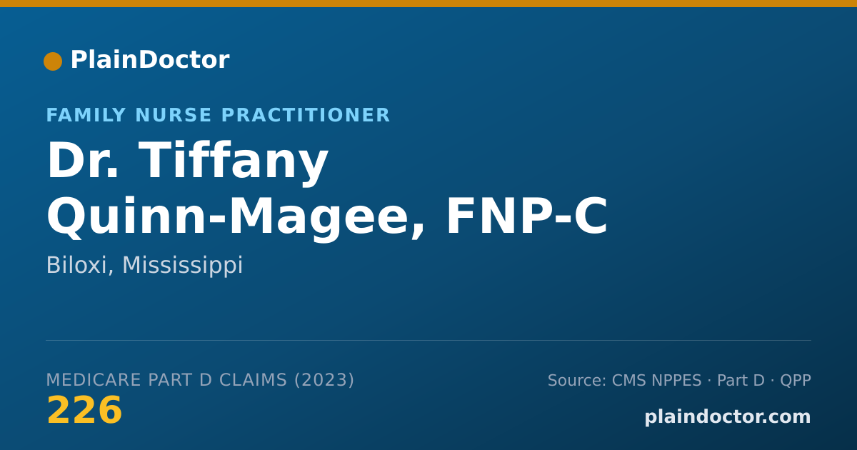 Shareable card for Tiffany Quinn-Magee, FNP-C - Family Nurse Practitioner, Biloxi, MS