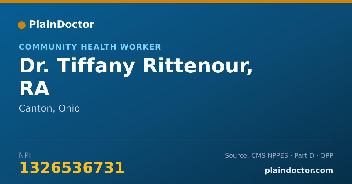 Shareable card for Tiffany Rittenour, RA - Community Health Worker, Canton, OH