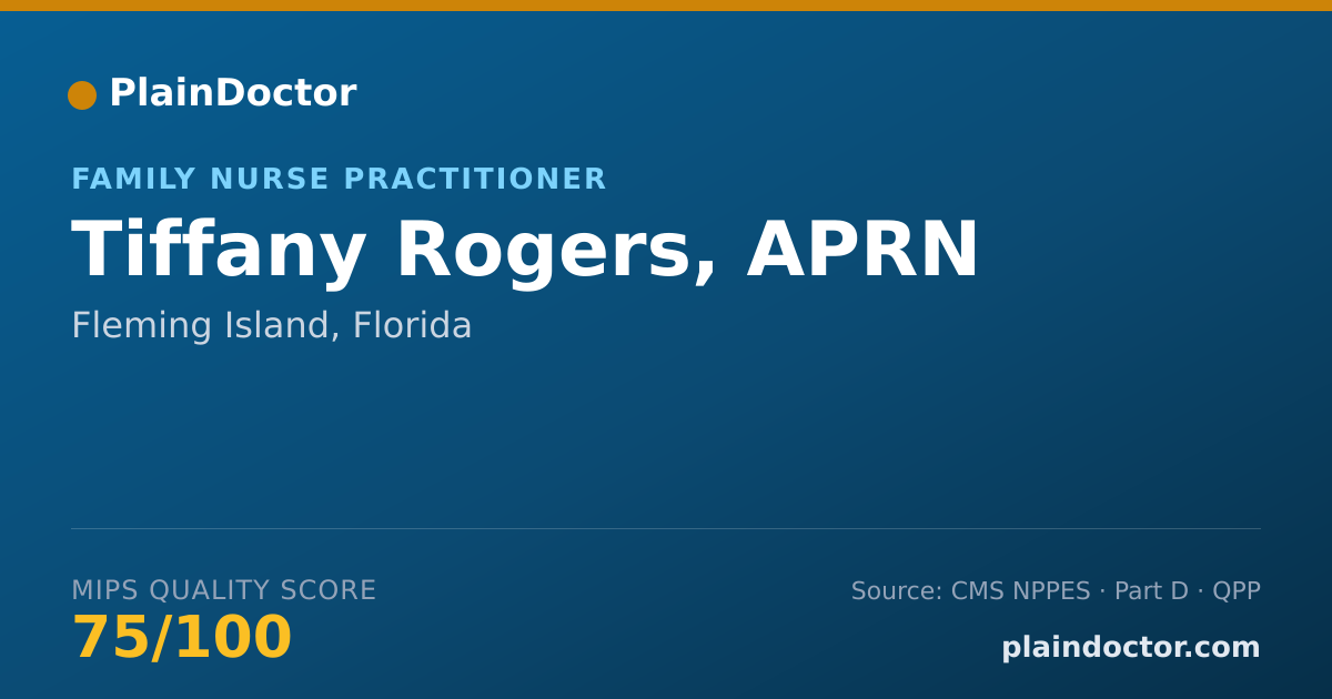 Shareable card for Tiffany Rogers, APRN - Family Nurse Practitioner, Fleming Island, FL