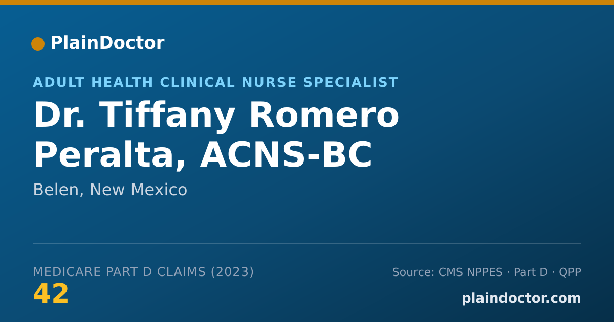Shareable card for Tiffany Romero Peralta, ACNS-BC - Adult Health Clinical Nurse Specialist, Belen, NM