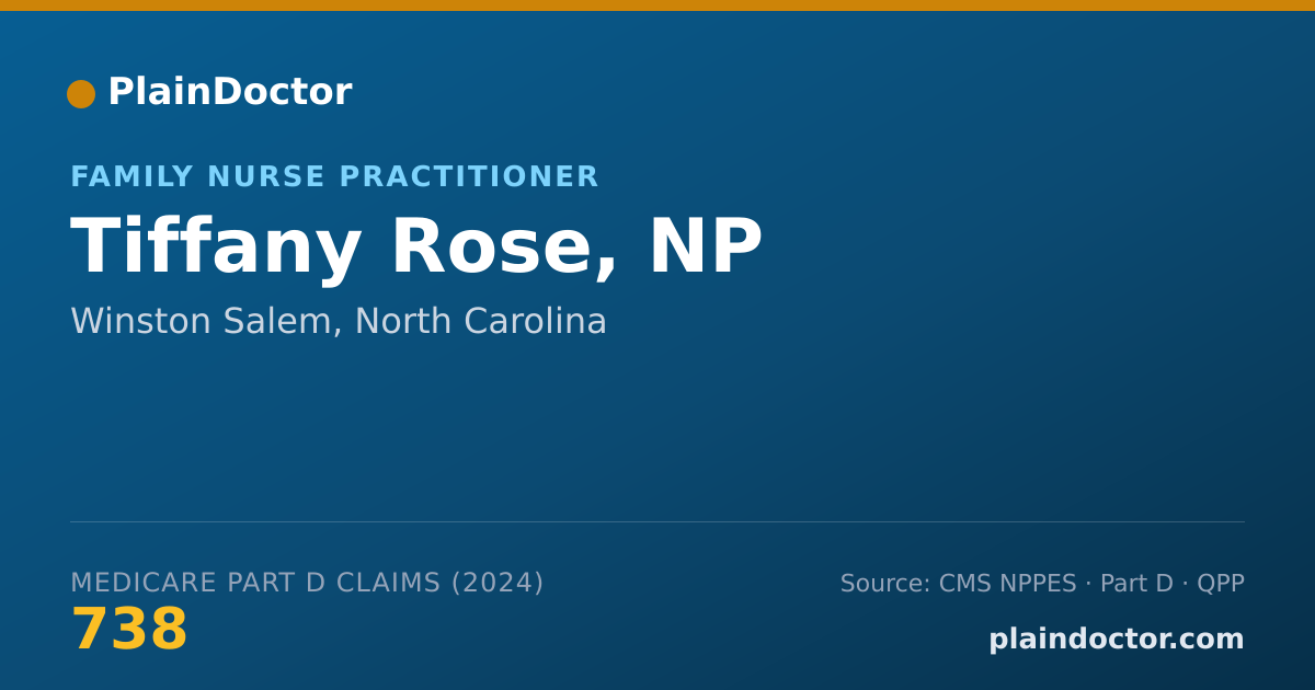 Shareable card for Tiffany Rose, NP - Family Nurse Practitioner, Winston Salem, NC