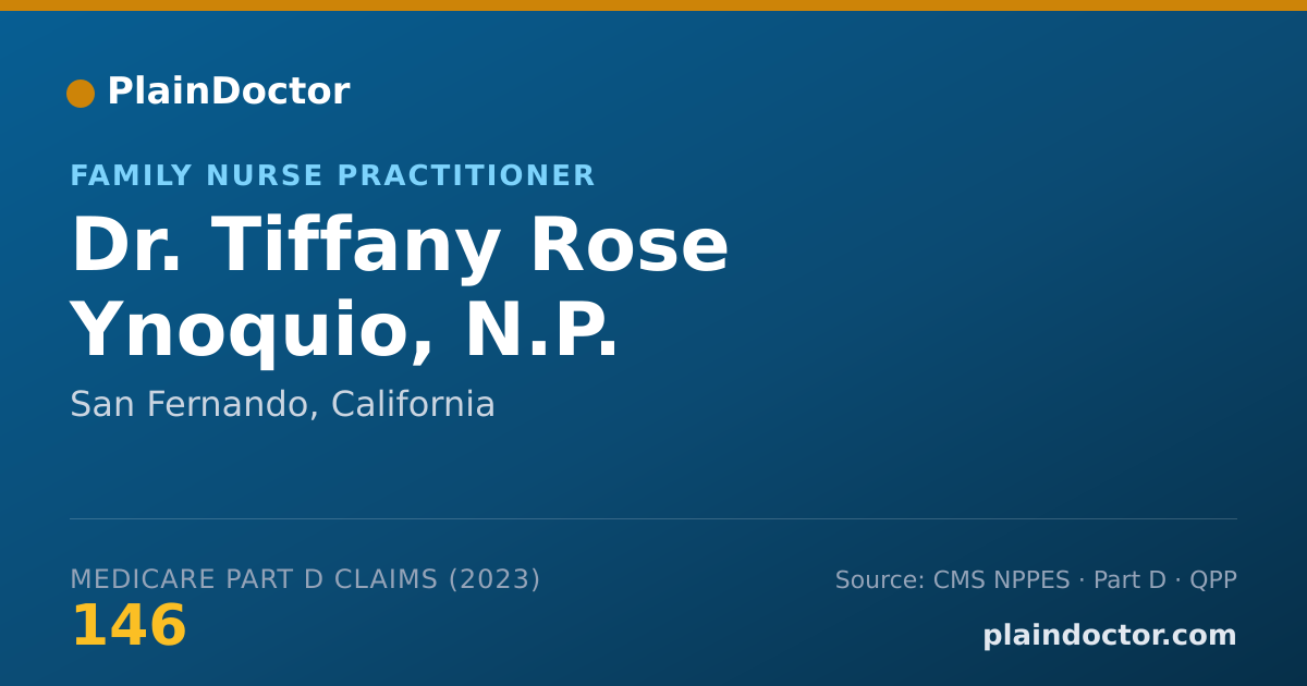 Shareable card for Tiffany Rose Ynoquio, N.P. - Family Nurse Practitioner, San Fernando, CA