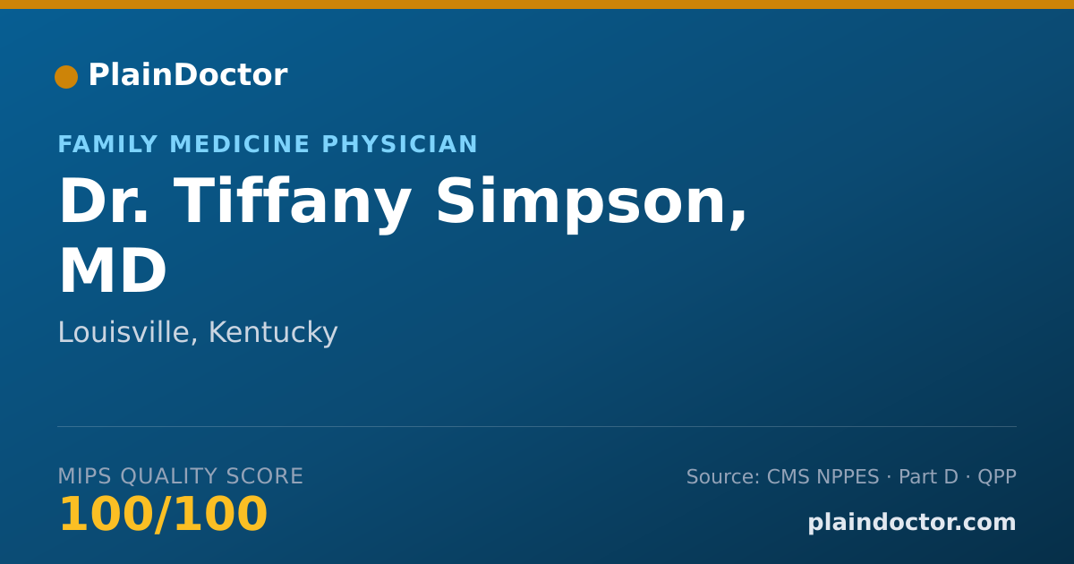 Shareable card for Tiffany Simpson, MD - Family Medicine Physician, Louisville, KY