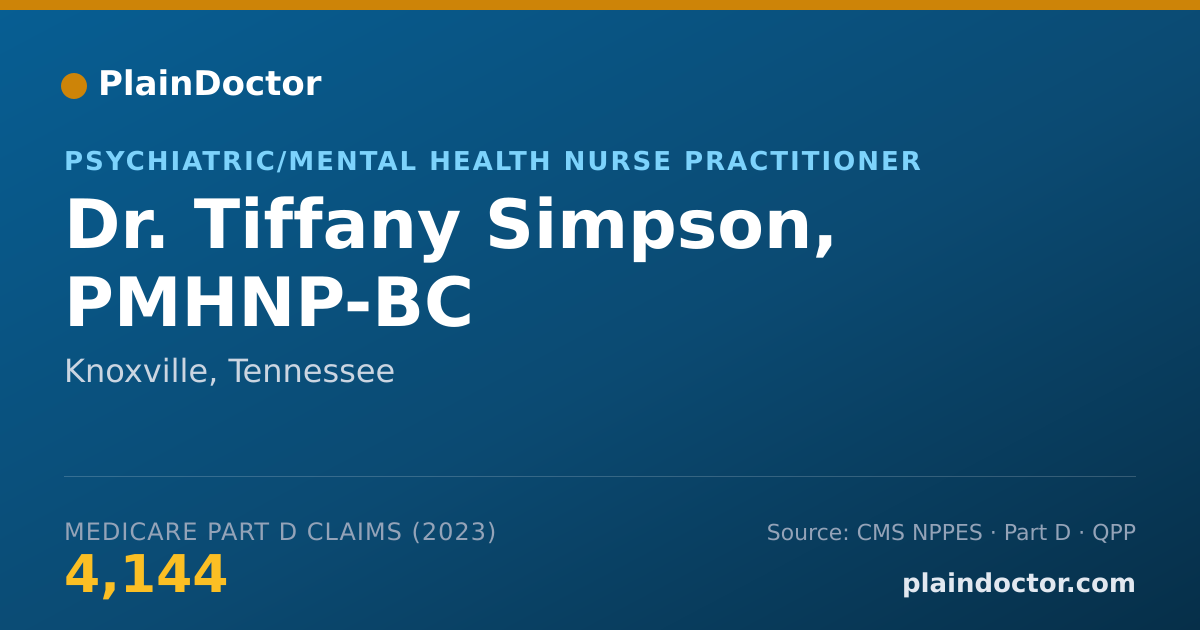 Shareable card for Tiffany Simpson, PMHNP-BC - Psychiatric/Mental Health Nurse Practitioner, Knoxville, TN