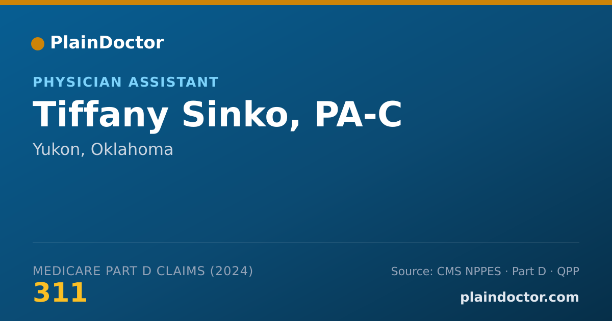 Shareable card for Tiffany Sinko, PA-C - Physician Assistant, Yukon, OK