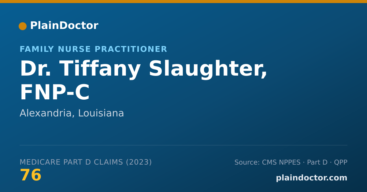 Shareable card for Tiffany Slaughter, FNP-C - Family Nurse Practitioner, Alexandria, LA
