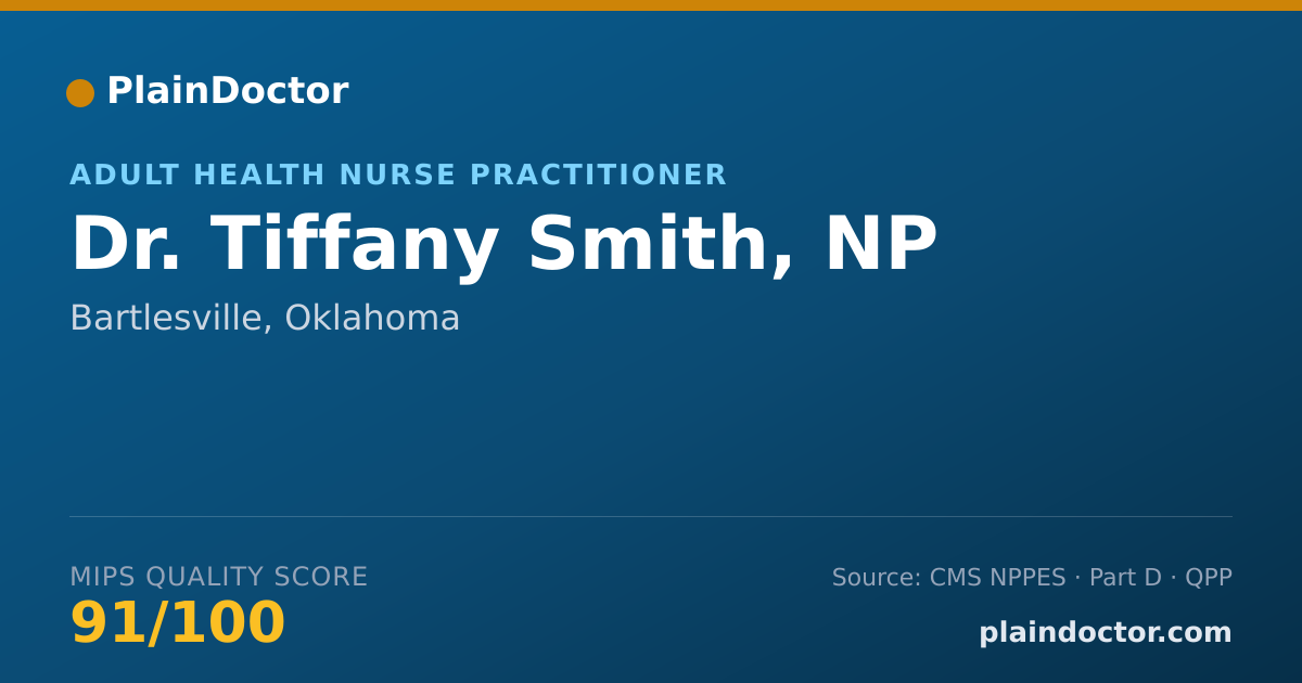 Shareable card for Tiffany Smith, NP - Adult Health Nurse Practitioner, Bartlesville, OK