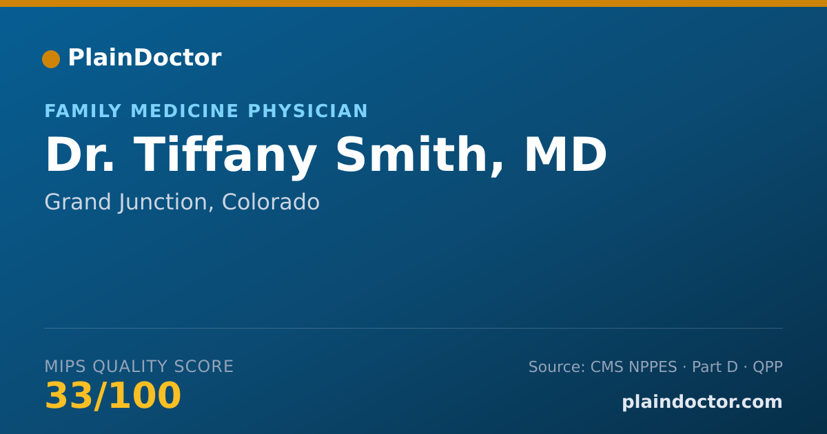Shareable card for Tiffany Smith, MD - Family Medicine Physician, Grand Junction, CO
