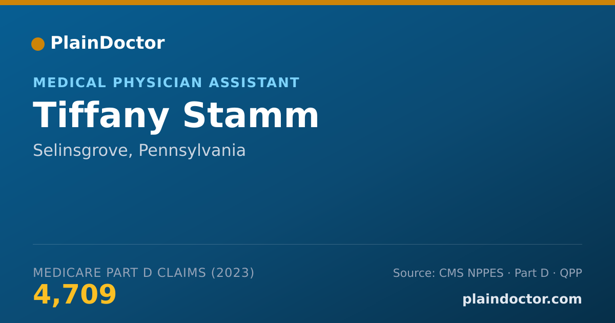Shareable card for Tiffany Stamm - Medical Physician Assistant, Selinsgrove, PA
