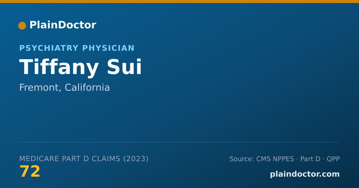 Shareable card for Tiffany Sui - Psychiatry Physician, Fremont, CA