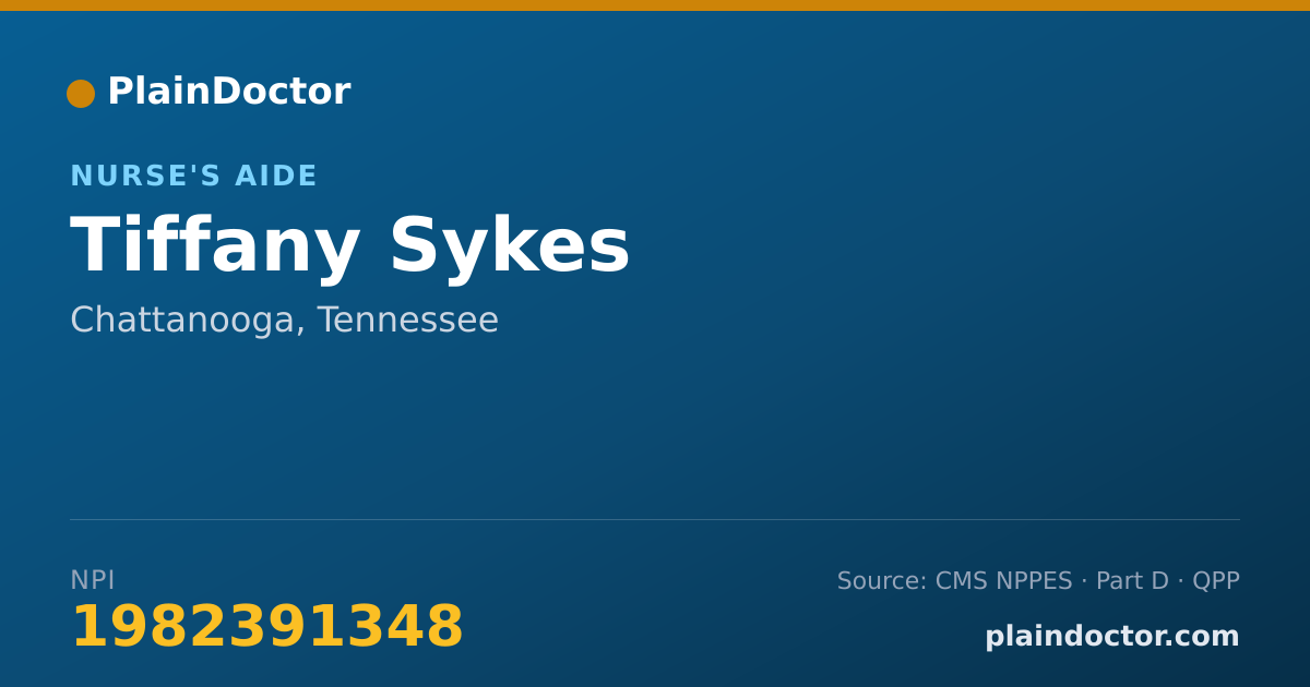 Shareable card for Tiffany Sykes - Nurse's Aide, Chattanooga, TN