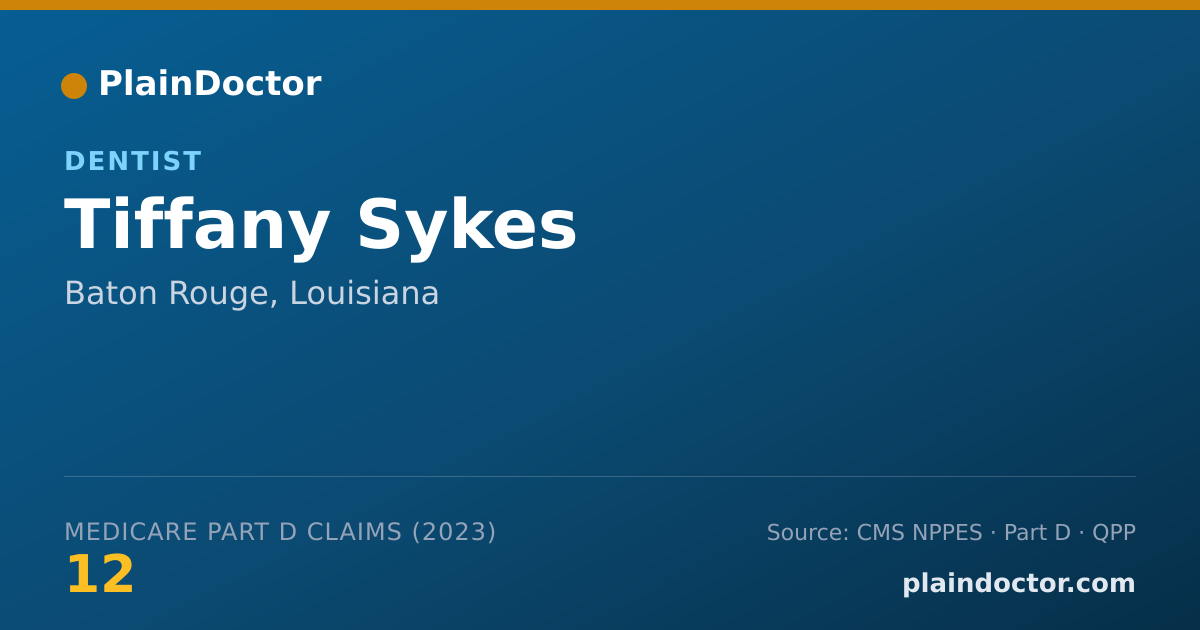 Shareable card for Tiffany Sykes - Dentist, Baton Rouge, LA