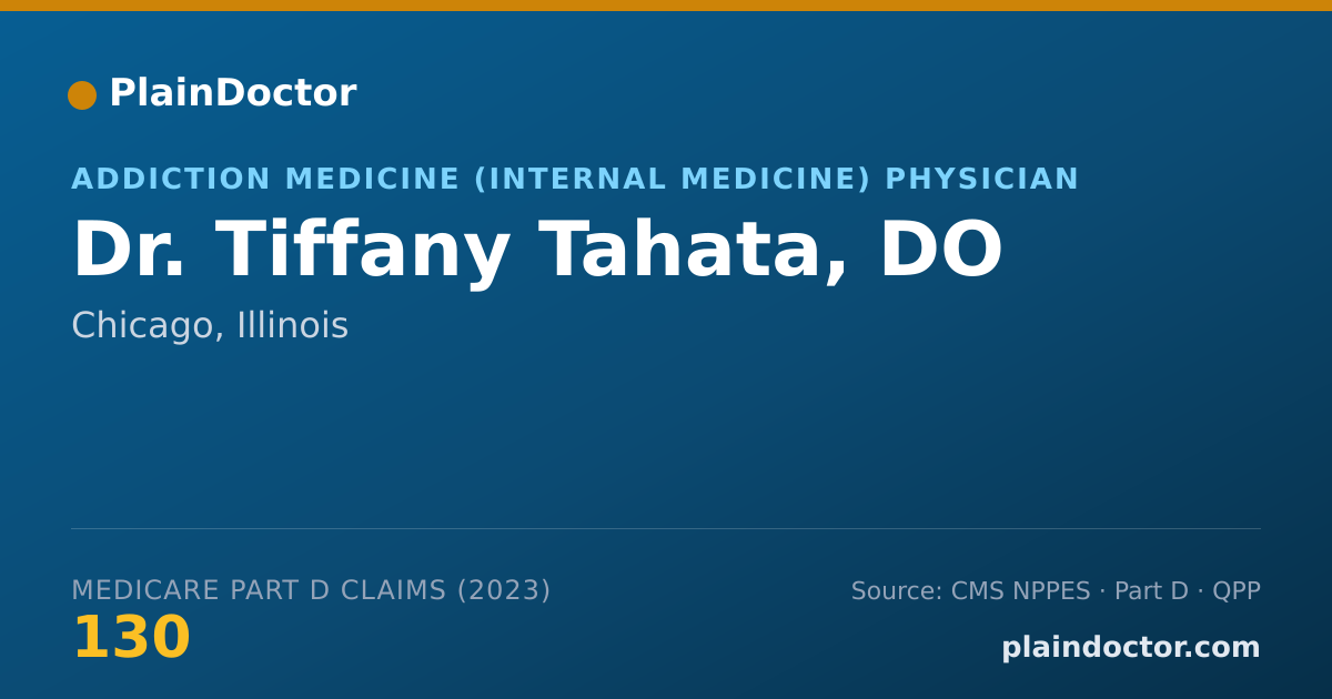 Shareable card for Tiffany Tahata, DO - Addiction Medicine (Internal Medicine) Physician, Chicago, IL