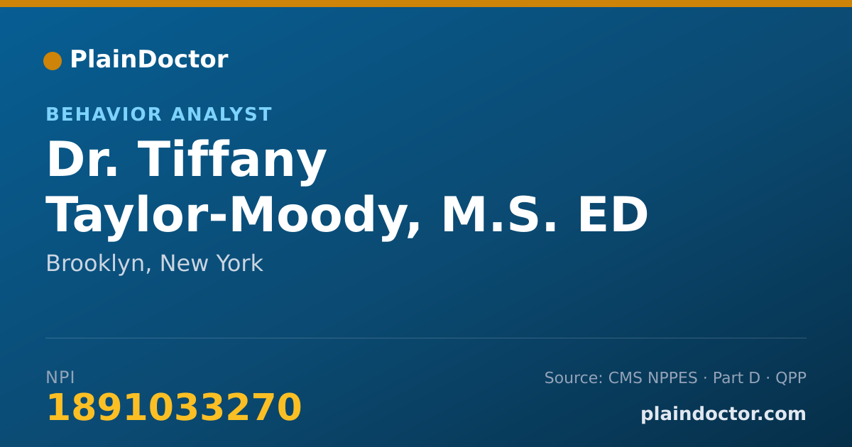 Shareable card for Tiffany Taylor-Moody, M.S. ED - Behavior Analyst, Brooklyn, NY