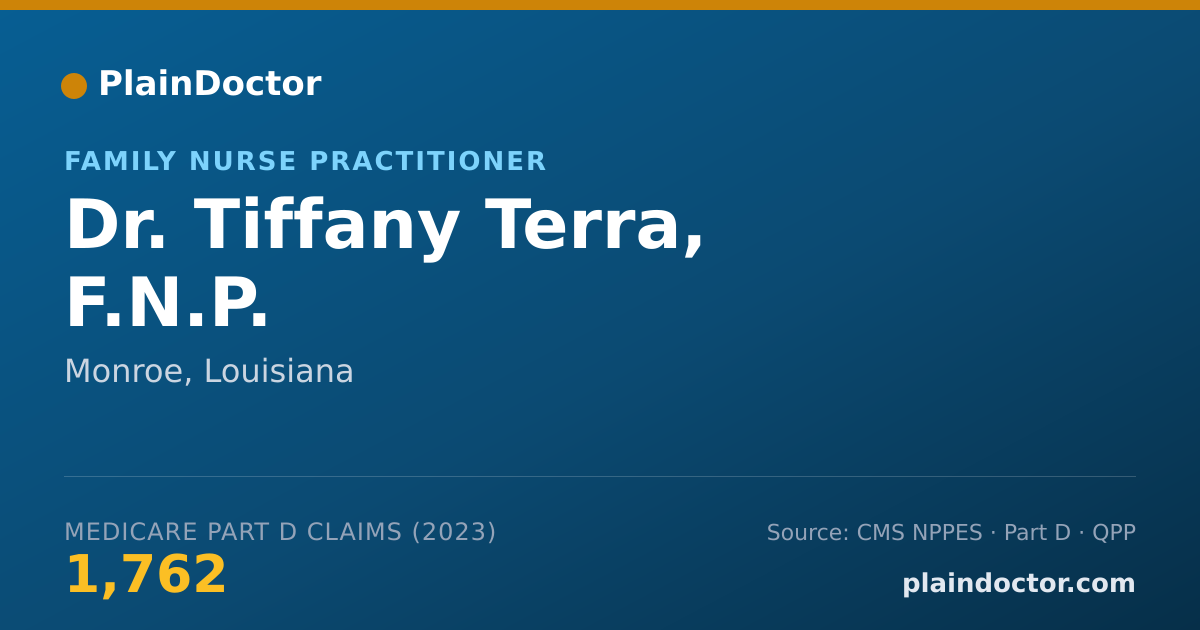 Shareable card for Tiffany Terra, F.N.P. - Family Nurse Practitioner, Monroe, LA