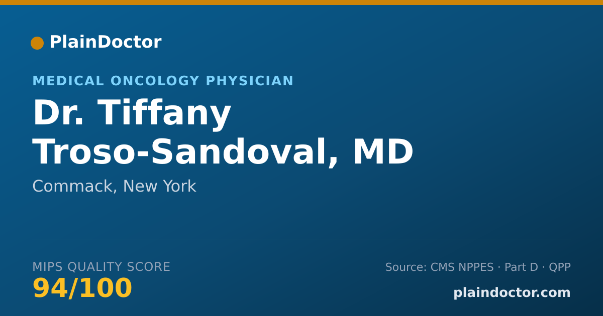 Shareable card for Tiffany Troso-Sandoval, MD - Medical Oncology Physician, Commack, NY