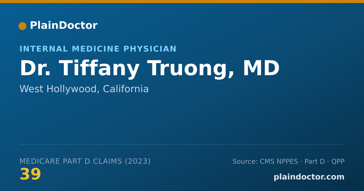 Shareable card for Tiffany Truong, MD - Internal Medicine Physician, West Hollywood, CA
